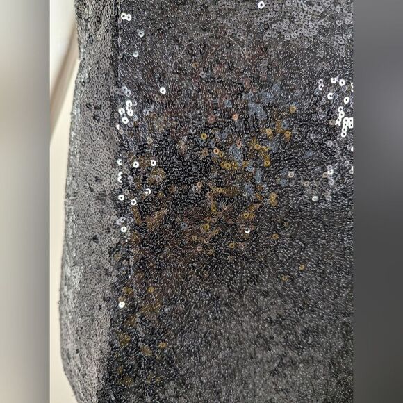 Dynamite Black Sequin Halter Mini Dress Sparkle Party Size Med - Picture 3 of 9